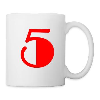 5. 5 JAHRE. 5-JÄHRIGES JUBILÄUM. GEBURTSTAG 5 JAHRE. - Tasse - Weiß - Rechts