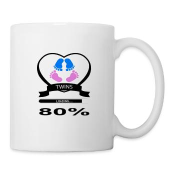 Zwillinge on board Babyfüße Babysisitter Geschenk - Tasse - Weiß - Rechts