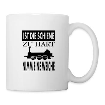 Zugführer Lokführer Lokomotive Schiene Geschenk - Tasse - Weiß - Rechts
