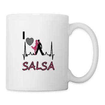 Ich tanze gern Salsa Tanzschule Tanzpaar Geschenk - Tasse - Weiß - Rechts