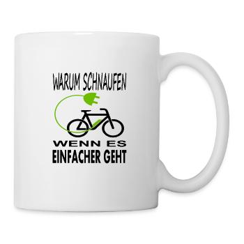 E-Bike fahren E bike-Fahrer Radfahren Geschenkidee - Tasse - Weiß - Rechts
