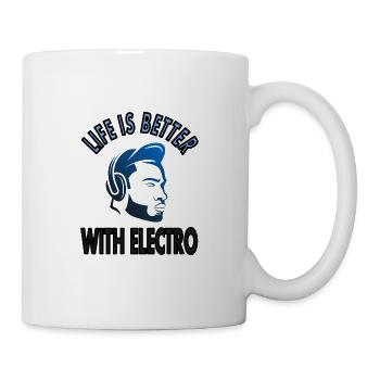 Electro-music Musiker Kopfhörer Musik Geschenkidee - Tasse - Weiß - Rechts