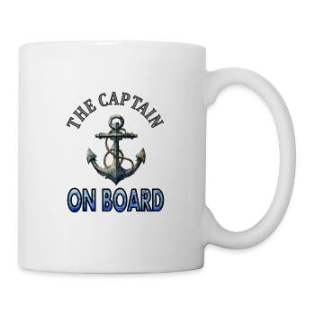 The captain on board Boat Captain Anchor Gift - Mug - white - Right