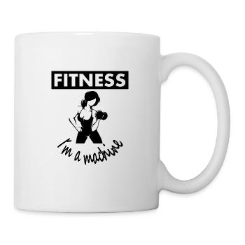 Fitness Fitnessstudio Hantel Gewicht Geschenkidee - Tasse - Weiß - Rechts