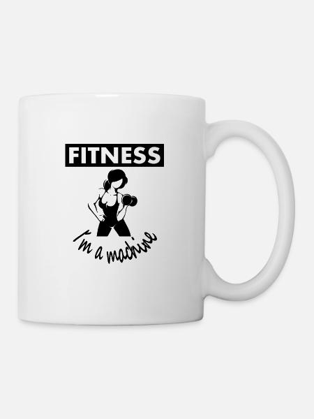 Fitness Fitnessstudio Hantel Gewicht Geschenkidee - Tasse - Weiß