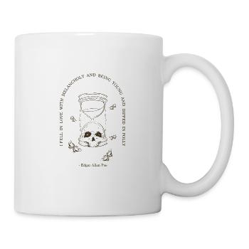 Skull Poet Bookish Dark Academia Cottagecore I fel - Mug - white - Right