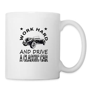 Oldtimer classic car altes Auto Fahrzeug Geschenk - Tasse - Weiß - Rechts