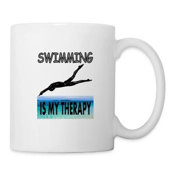 schwimmen Schwimmer Spruch tauchen Geschenkidee - Tasse - Weiß - Rechts