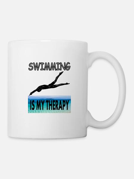 schwimmen Schwimmer Spruch tauchen Geschenkidee - Tasse - Weiß