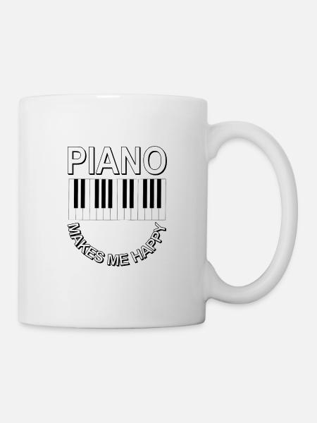 Piano spielen Pianist Musikinstrument Geschenkidee - Tasse - Weiß