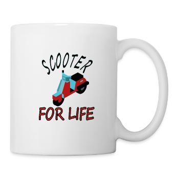 Rollerfahrer Roller fahren Zweirad Geschenkidee - Tasse - Weiß - Rechts