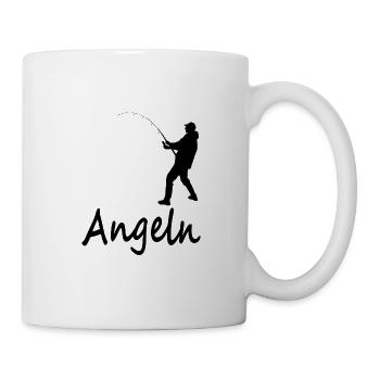 Angeln fischen Fischerei Angelhaken Geschenkidee - Tasse - Weiß - Rechts