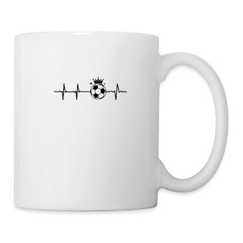 Herzschlag Fußball Puls Fußballer Geschenk - Tasse - Weiß - Rechts