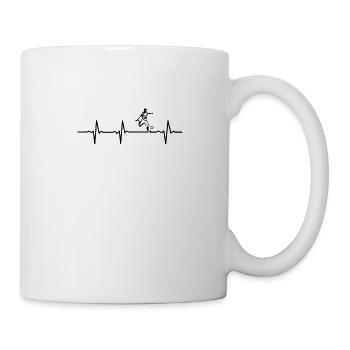 Herzschlag Fußball Puls Fußballer - Tasse - Weiß - Rechts