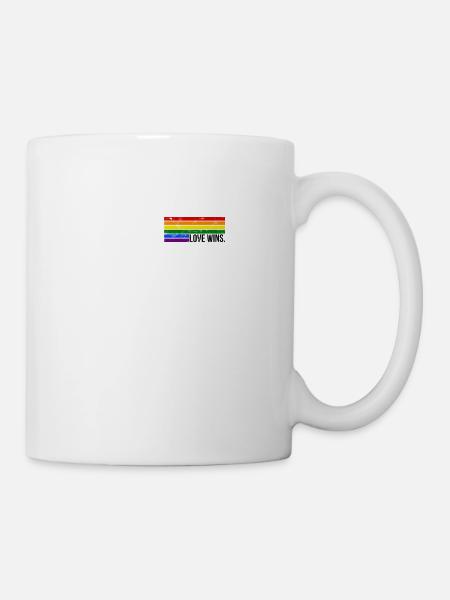 love wins - LGBT Regenbogen - Gleichheit - Tasse - Weiß