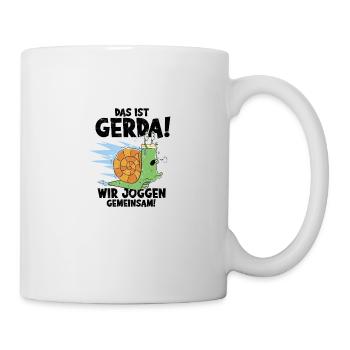 Das Ist Gerda Wir Joggen Gemeinsam - Fitness - Tasse - Weiß - Rechts