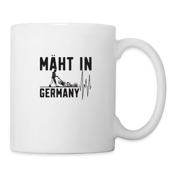 Mäht in Germany - Gartenarbeit - Tasse - Weiß - Rechts
