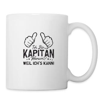 Ich Bin Kapitän Warum? Weil ich's kann! - Führung - Tasse - Weiß - Rechts