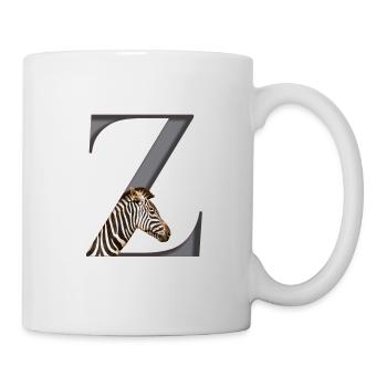 Buchstabe Z, Zebra Afrika Tier - Tasse - Weiß - Rechts