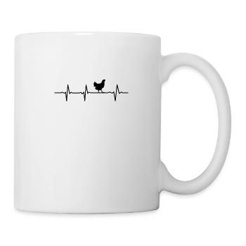 Chicken Heartbeat Rooster Pulse Farmer Chickens Gift - Mug - white - Right