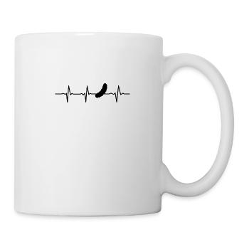 Gurke Herzschlag Puls Gewürzgurke Retro Geschenk - Tasse - Weiß - Rechts
