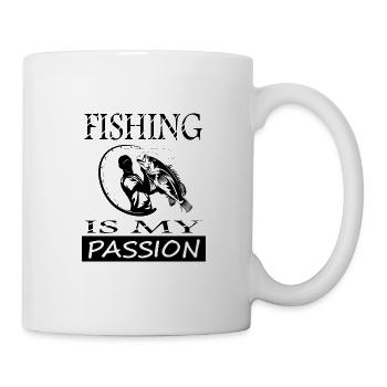 Fisherman Angler fishing is my passion poison - Mug - white - Right
