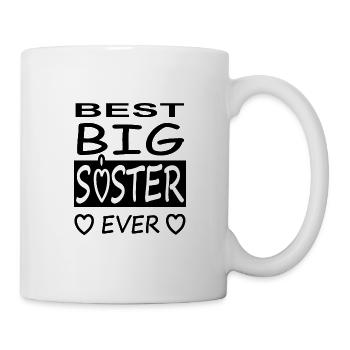 beste Schwester große Schwester Geschenkidee - Tasse - Weiß - Rechts