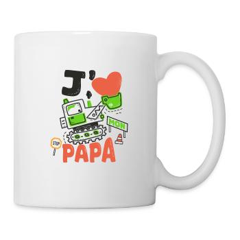 J'aime mon papa cadeau père et fils fille - Mug blanc - blanc - Droite