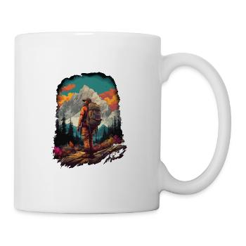 Wandern in den Bergen und frischer Bergluft - Tasse - Weiß - Rechts