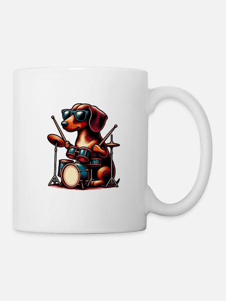 Dackel Schlagzeuger Wiener Hund Besitzer - Tasse - Weiß