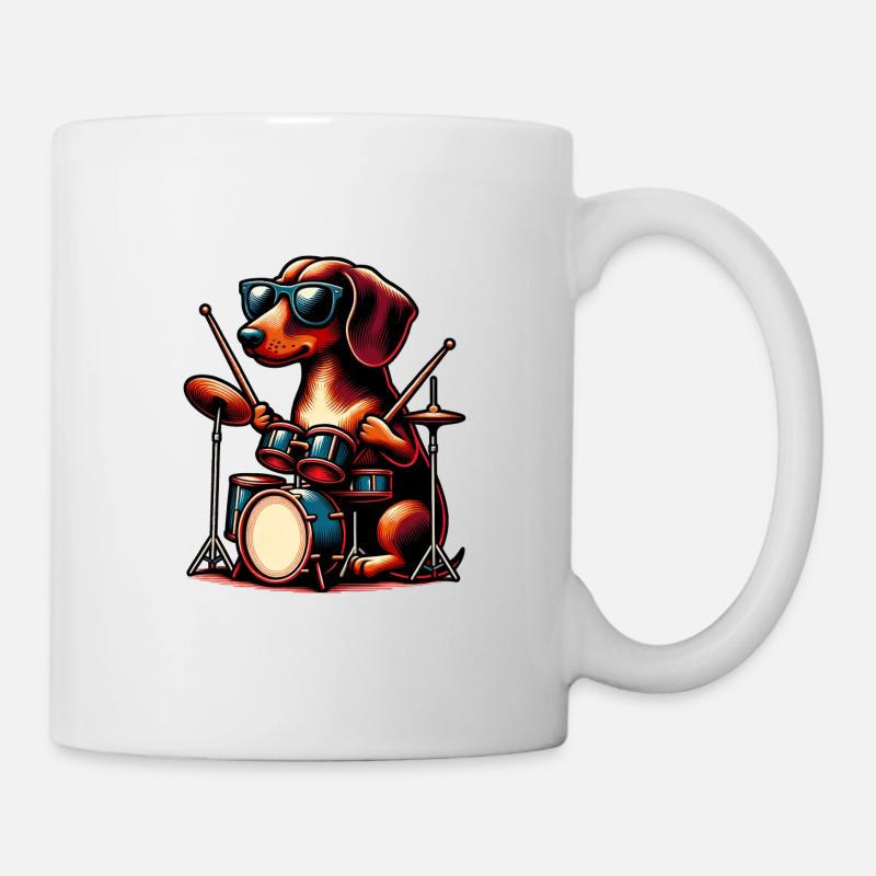 Dackel Schlagzeuger Wiener Hund Besitzer - Tasse - Weiß