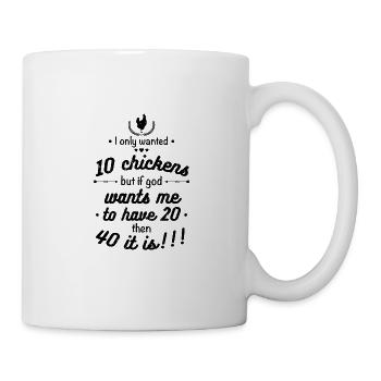 Motif drôle de ferme de poulets et de coqs - Mug blanc - blanc - Droite