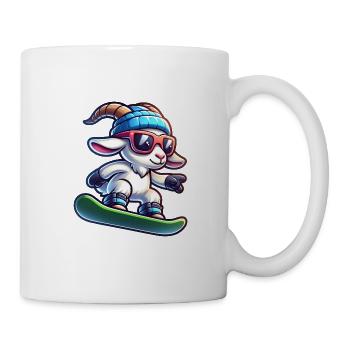 Funny Goat Snowboard Aventure D’hiver - Mug blanc - blanc - Droite