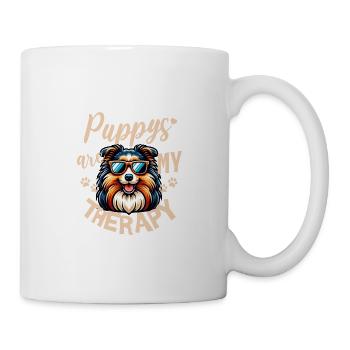 Shetland Sheepdog Sheltie with Sunglasses - Mug - white - Right