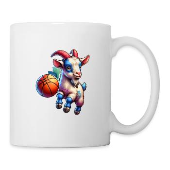 Cute goats basketball player - Mug - white - Right