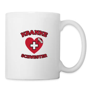 Kranke Schwester / Lustiges Wortspiel - Tasse - Weiß - Rechts