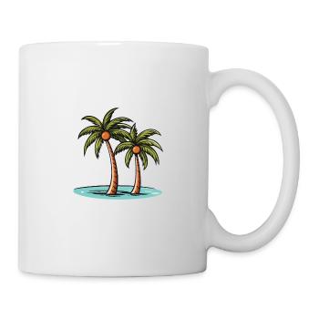 Palmen Insel Urlaub - Tasse - Weiß - Rechts