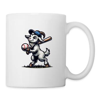 Cute Goat Playing Baseball Animal Lover Farm - Mug - white - Right