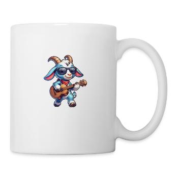 Goat Playing Guitar Band Design - Mug - white - Right