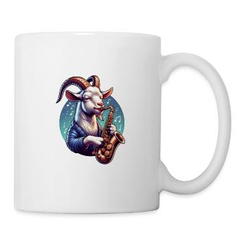 Conception de saxophoniste de chèvre drôle - Mug blanc - blanc - Droite