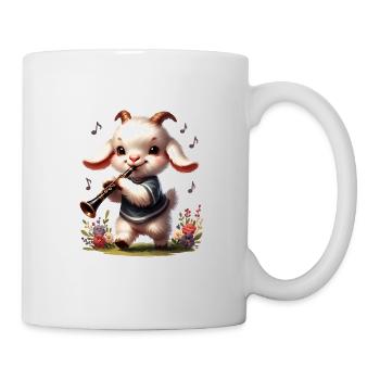Chèvre jouant de la clarinette drôle Motif de ferme - Mug blanc - blanc - Droite