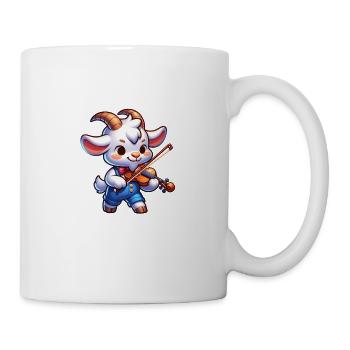 Chèvre mignonne jouant de la musique de ferme de violon - Mug blanc - blanc - Droite
