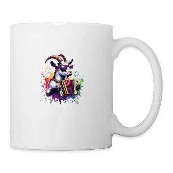 Goat Playing Accordion Music Design - Mug - white - Right