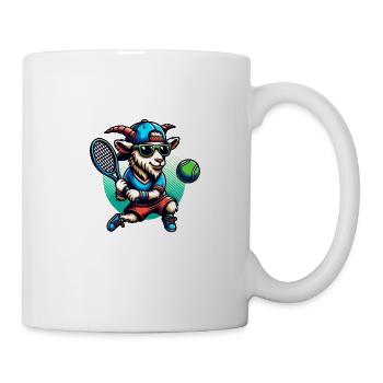 Lustiger Ziegen Tennis Spieler Design - Tasse - Weiß - Rechts