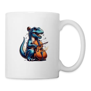 Cooler Dino Cellist Violin Klassik - Tasse - Weiß - Rechts