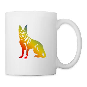 German Shepherd Hund Bunt - Tasse - Weiß - Rechts