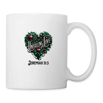 Unerschütterliche Liebe Jeremia 31:3 Botanisches - Tasse - Weiß - Rechts