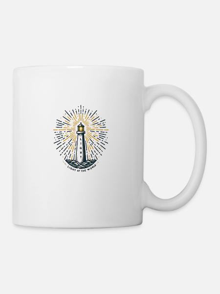 Licht der Welt Leuchtturm Christliches Design - Tasse - Weiß
