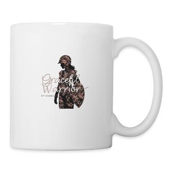 Anmutige Kriegerin Blumenhintergrund Design - Tasse - Weiß - Rechts