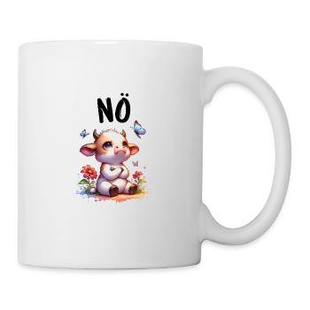 Vache disant non pour les garçons et les filles - Mug blanc - blanc - Droite
